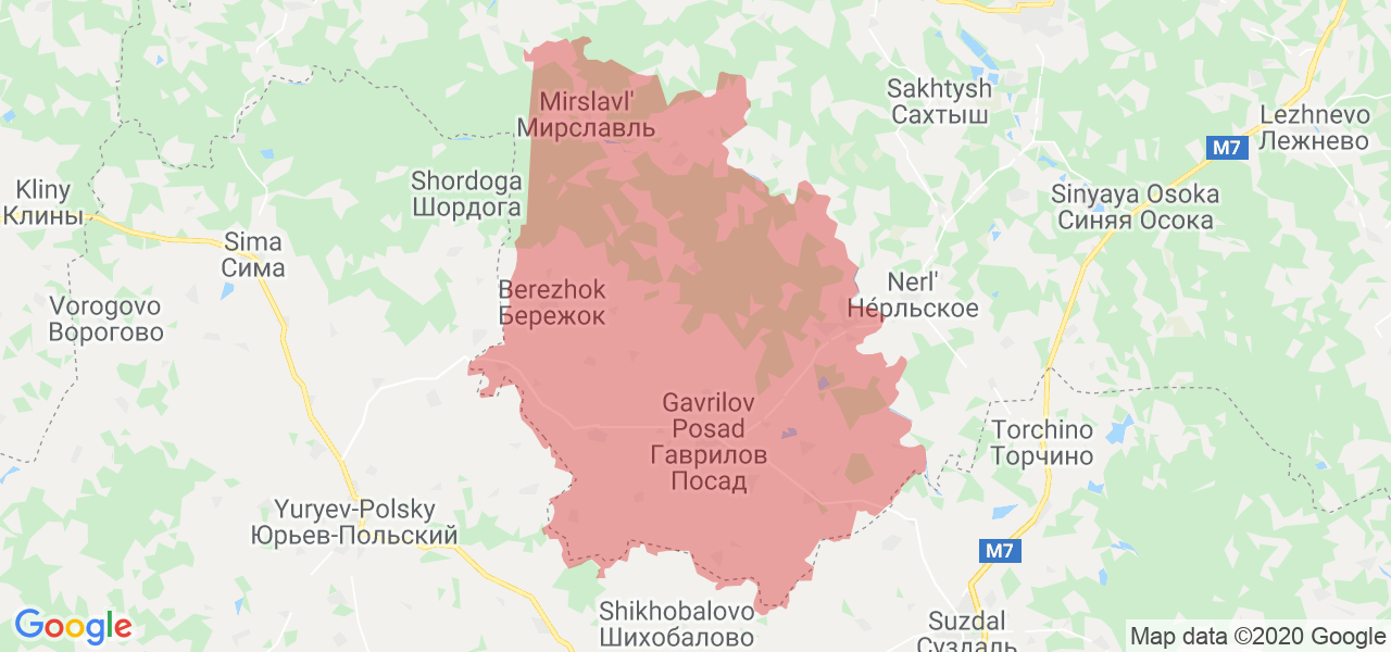 Изображение Гаврилово-Посадского района Ивановской области на карте