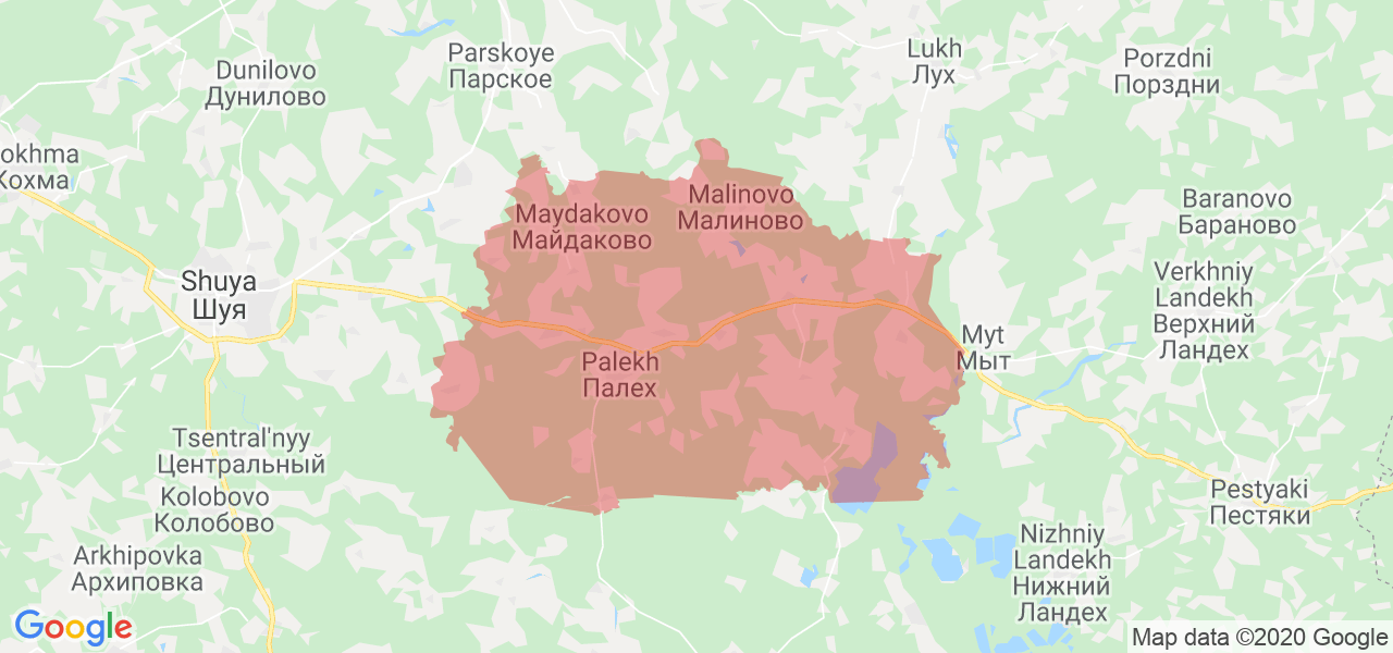 Изображение Палехского района Ивановской области на карте