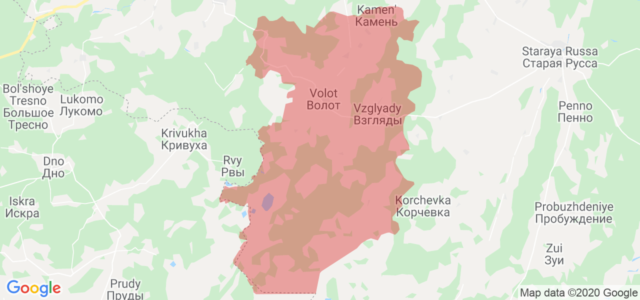 Изображение Волотовского района Новгородской области на карте