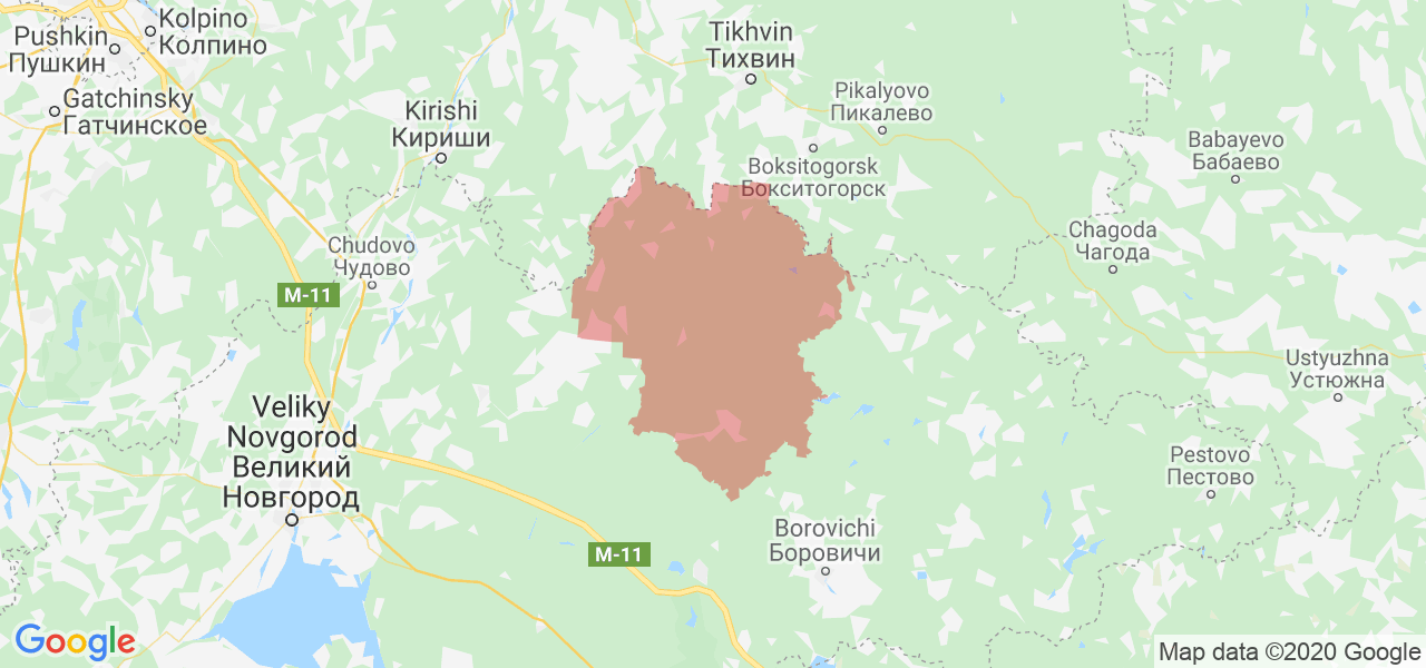 Изображение Любытинского района Новгородской области на карте