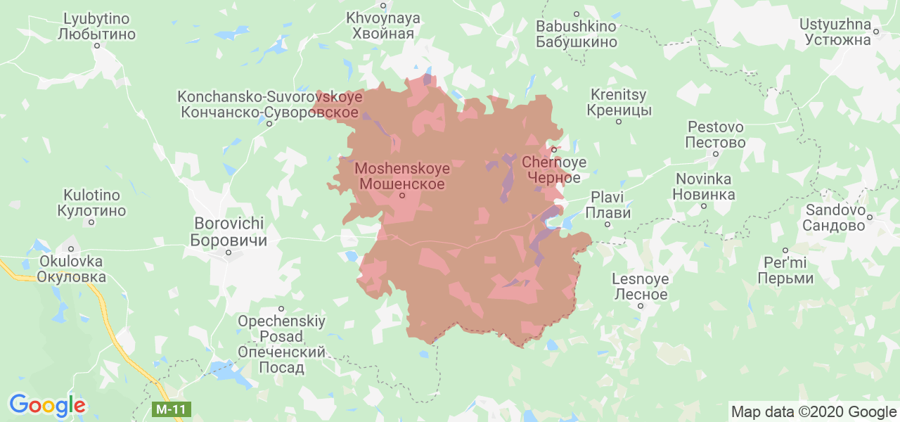 Изображение Мошенской район Новгородской области на карте
