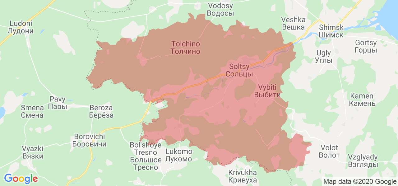 Изображение Солецкого района Новгородской области на карте
