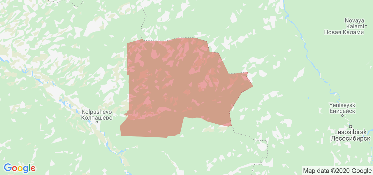 Изображение Верхнекетского района Томской области на карте