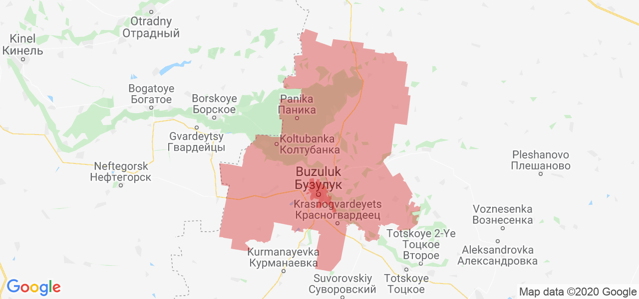 Изображение Бузулукского района Оренбургской области на карте