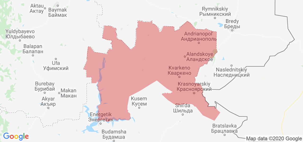 Изображение Кваркенского района Оренбургской области на карте