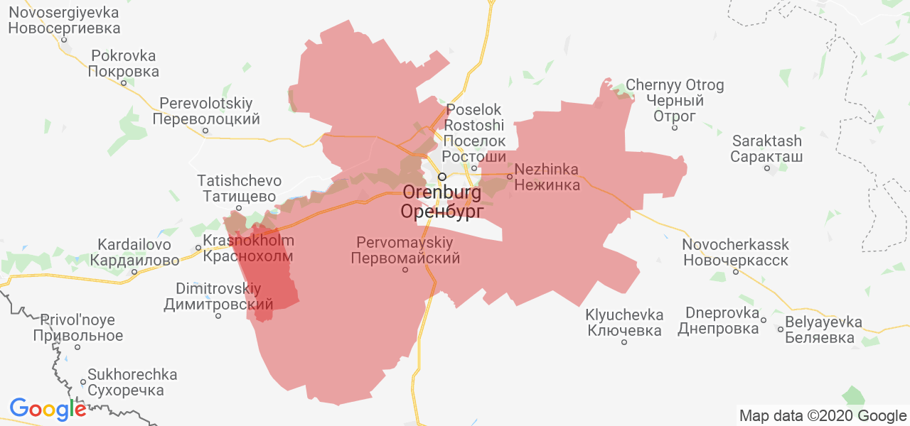 Изображение Оренбургского района Оренбургской области на карте