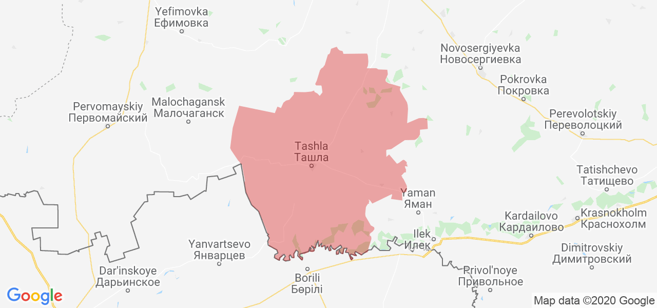 Изображение Ташлинского района Оренбургской области на карте