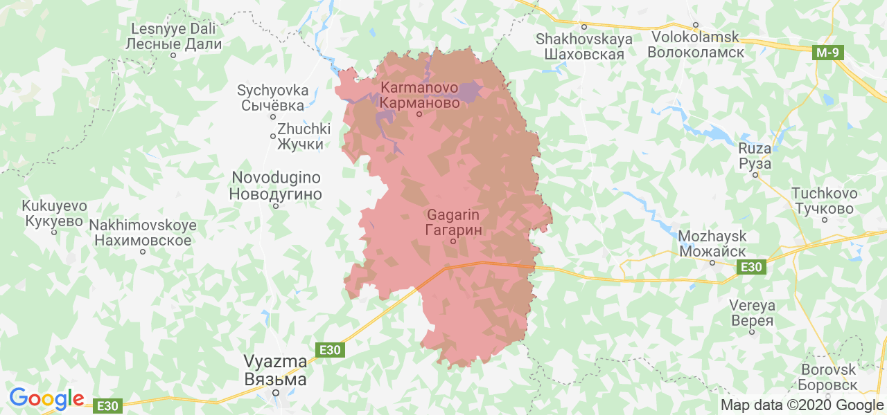 Изображение Гагаринского района Смоленской области на карте