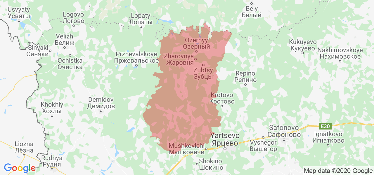 Изображение Духовщинского района Смоленской области на карте