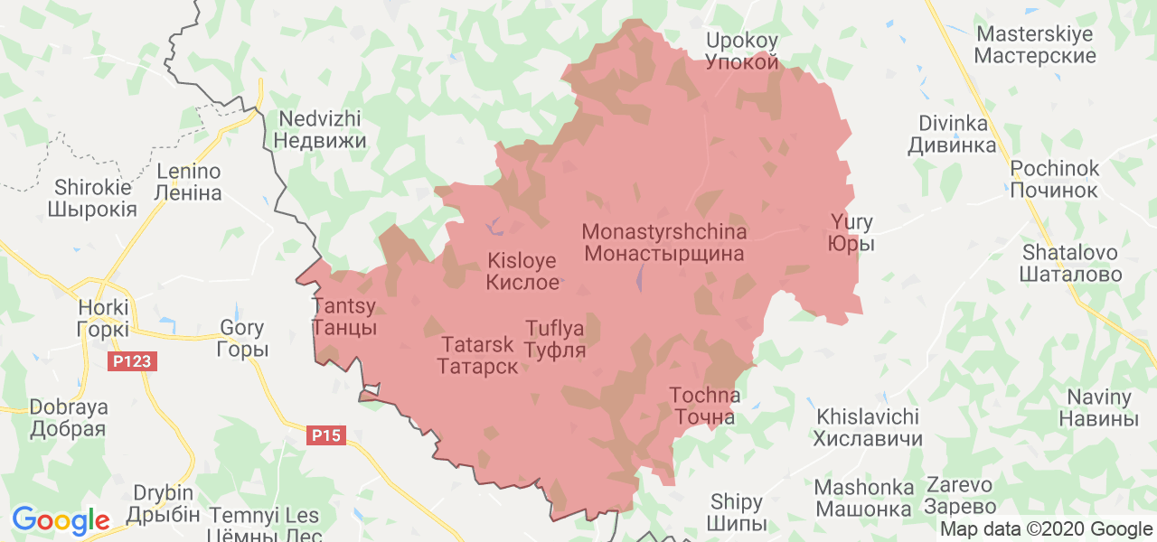 Изображение Монастырщинского района Смоленской области на карте