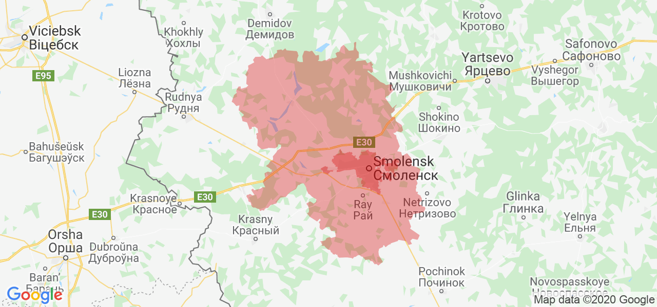 Изображение Смоленского района Смоленской области на карте