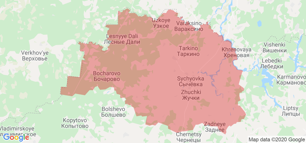 Изображение Сычёвского района Смоленской области на карте