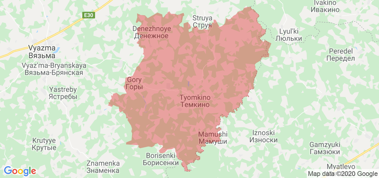 Изображение Тёмкинского района Смоленской области на карте