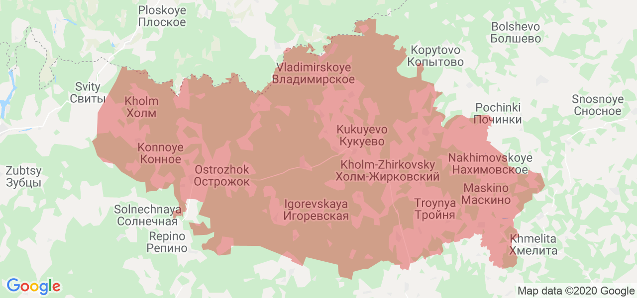 Изображение Холм-Жирковского района Смоленской области на карте