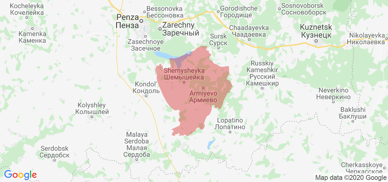 Карта шемышейского района пензенской области подробная с городами и селами и дорогами и деревнями