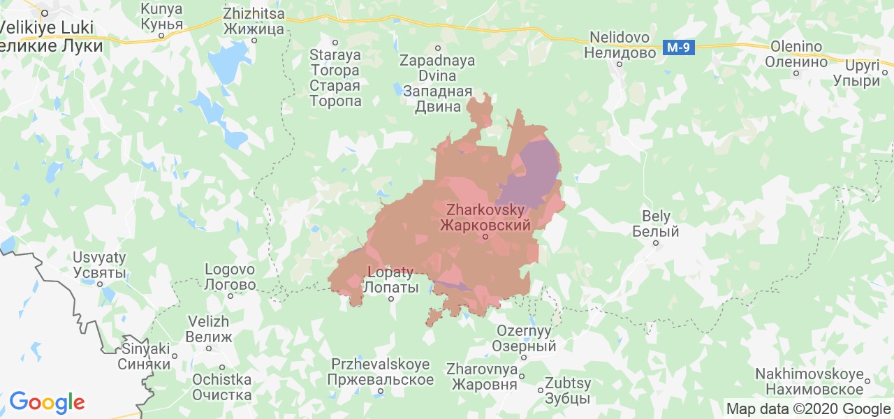 Изображение Жарковского района Тверской области на карте