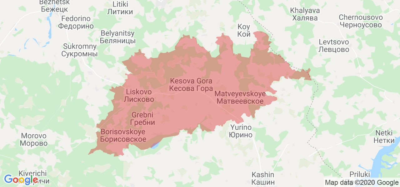Изображение Кесовогорского района Тверской области на карте