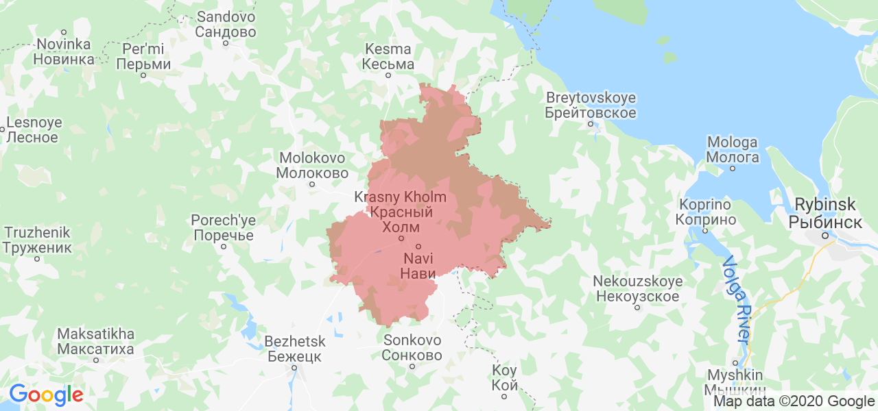 Изображение Краснохолмского района Тверской области на карте