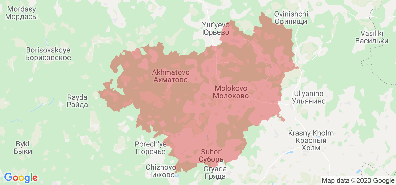 Изображение Молоковского района Тверской области на карте