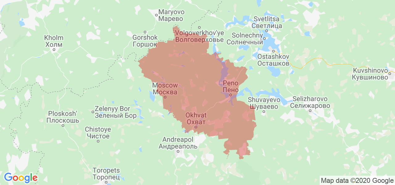 Изображение Пеновского района Тверской области на карте