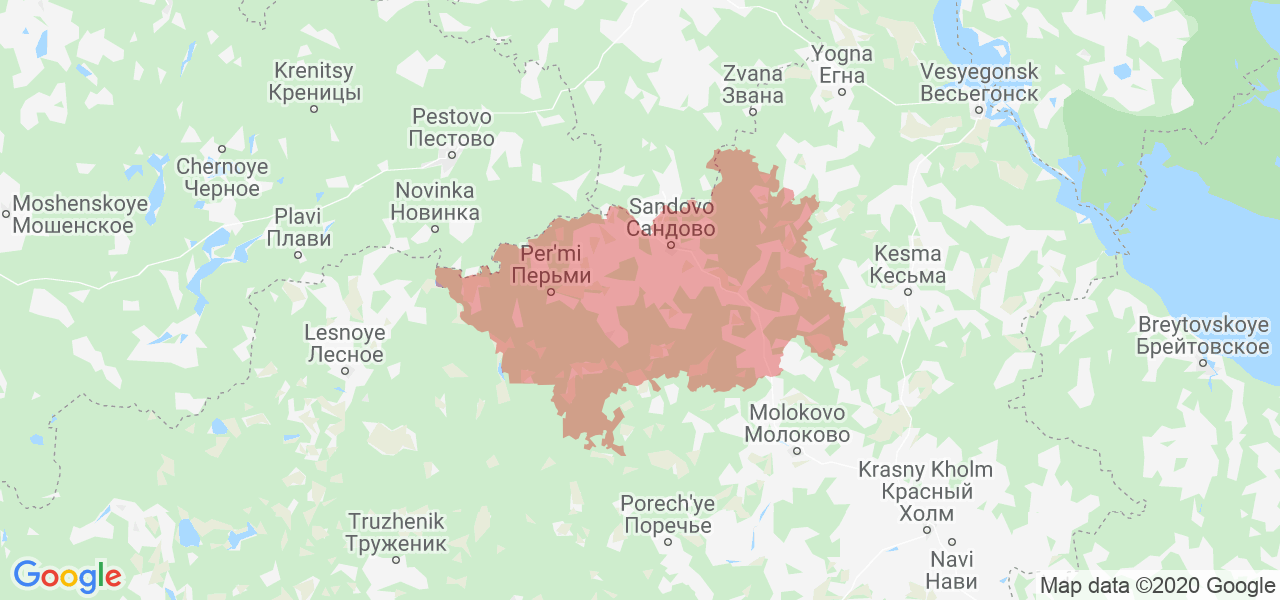 Изображение Сандовского района Тверской области на карте