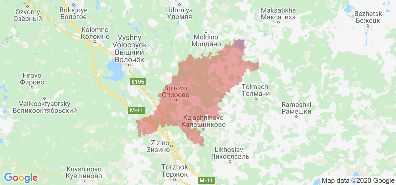 Изображение Спировского района Тверской области на карте