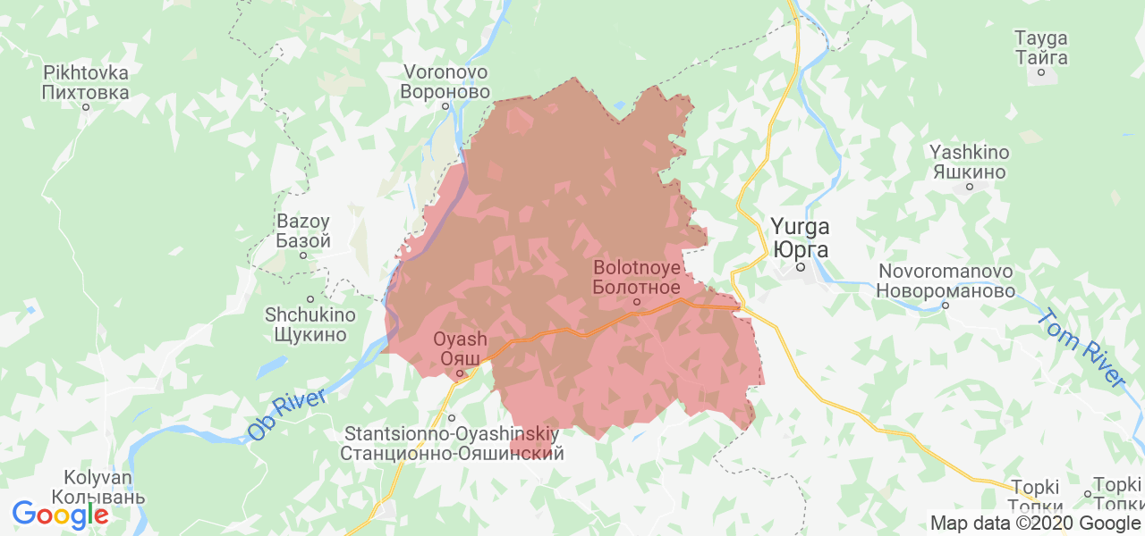 Изображение Болотнинского района Новосибирской области на карте