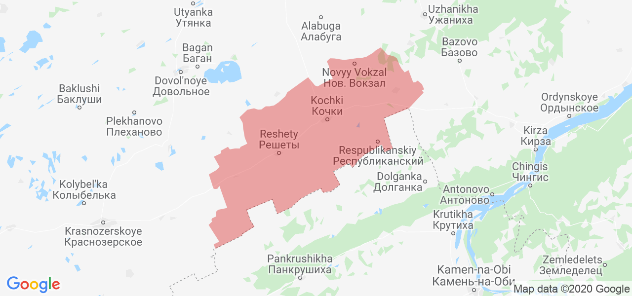 Изображение Кочковского района Новосибирской области на карте