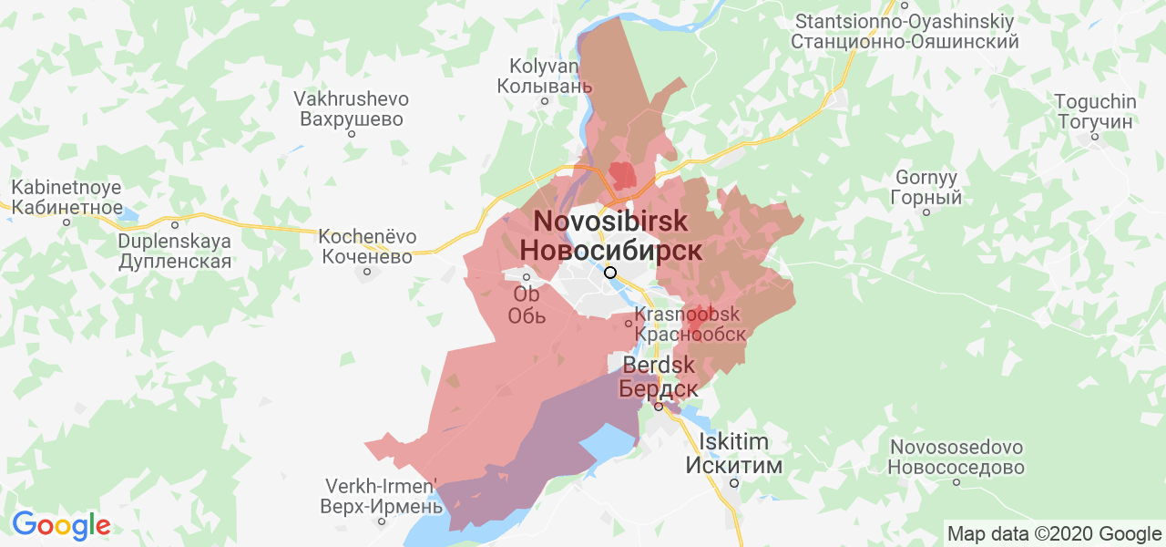 Изображение Новосибирского района Новосибирской области на карте