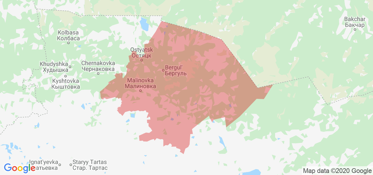 Изображение Северный район Новосибирской области на карте