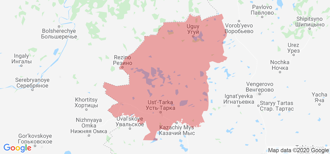 Изображение Усть-Таркского района Новосибирской области на карте