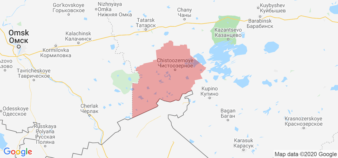Изображение Чистоозёрный район Новосибирской области на карте