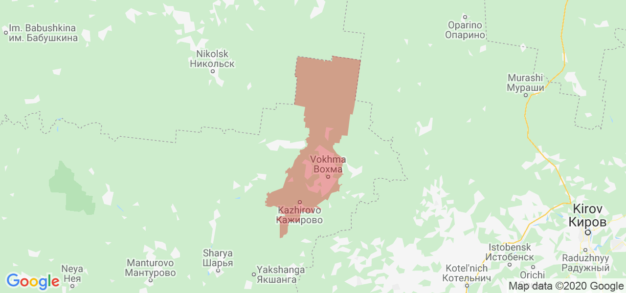 Изображение Вохомского района Костромской области на карте