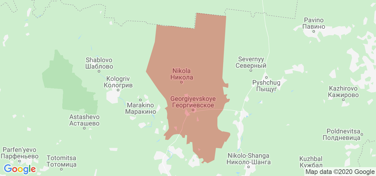 Изображение Межевской район Костромской области на карте