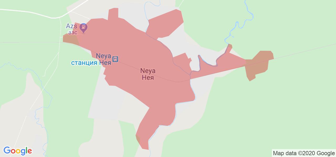 Изображение Город Нея и Нейский район Костромской области на карте