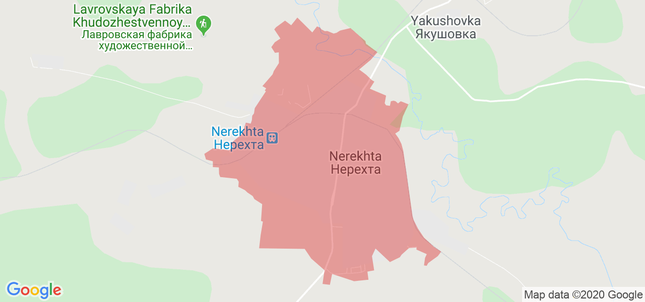 Изображение Город Нерехта и Нерехтский район Костромской области на карте