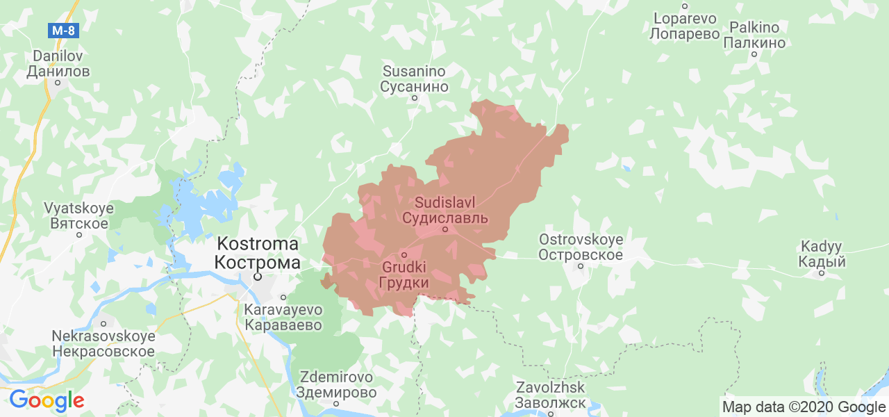 Изображение Судиславского района Костромской области на карте