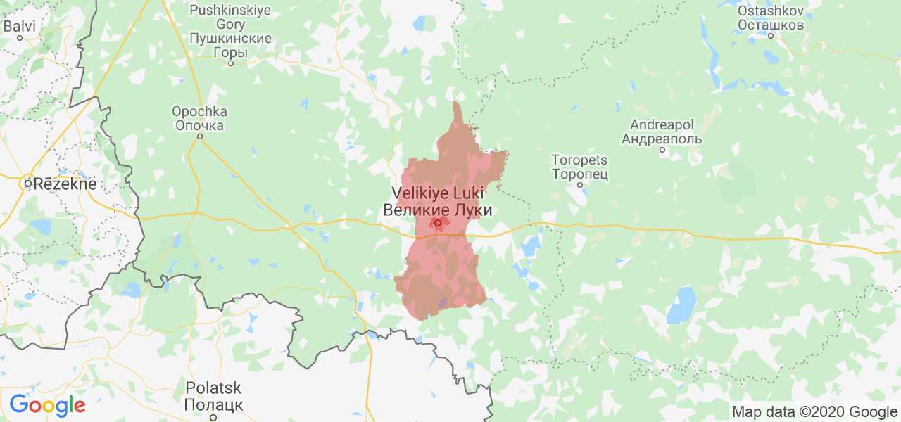 Изображение Великолукского района Псковской области на карте
