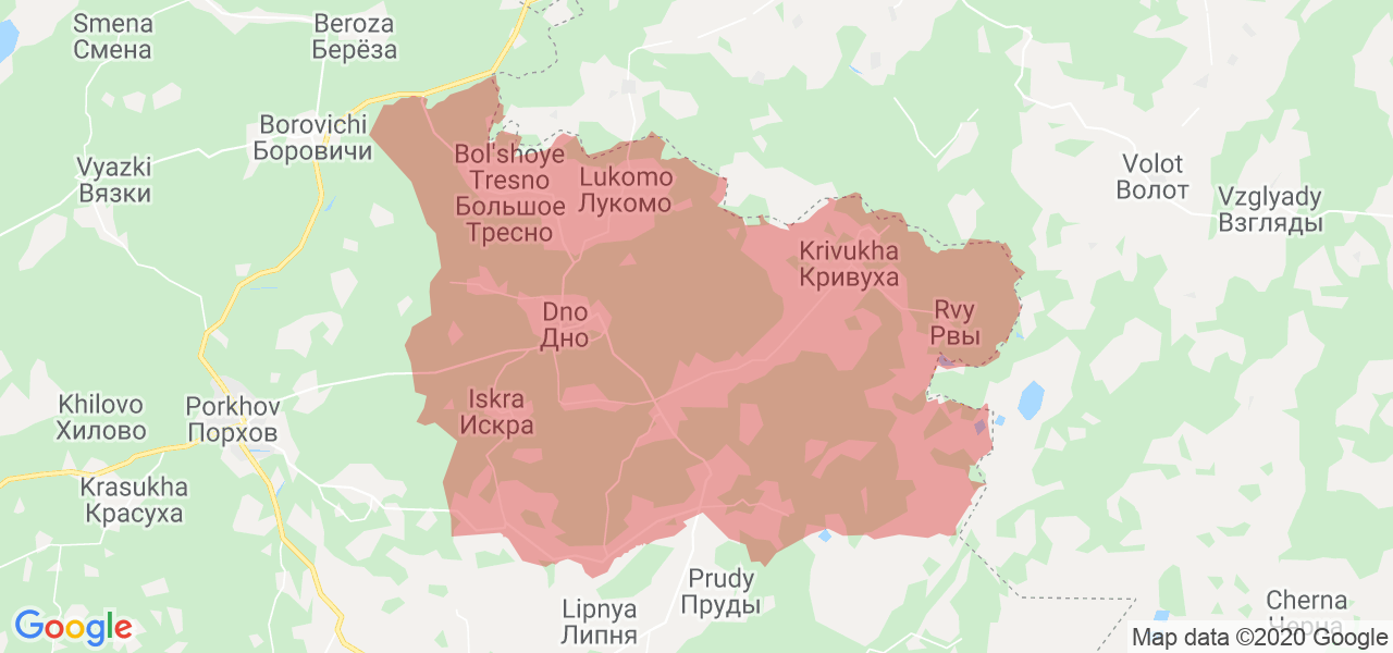 Изображение Дновского района Псковской области на карте
