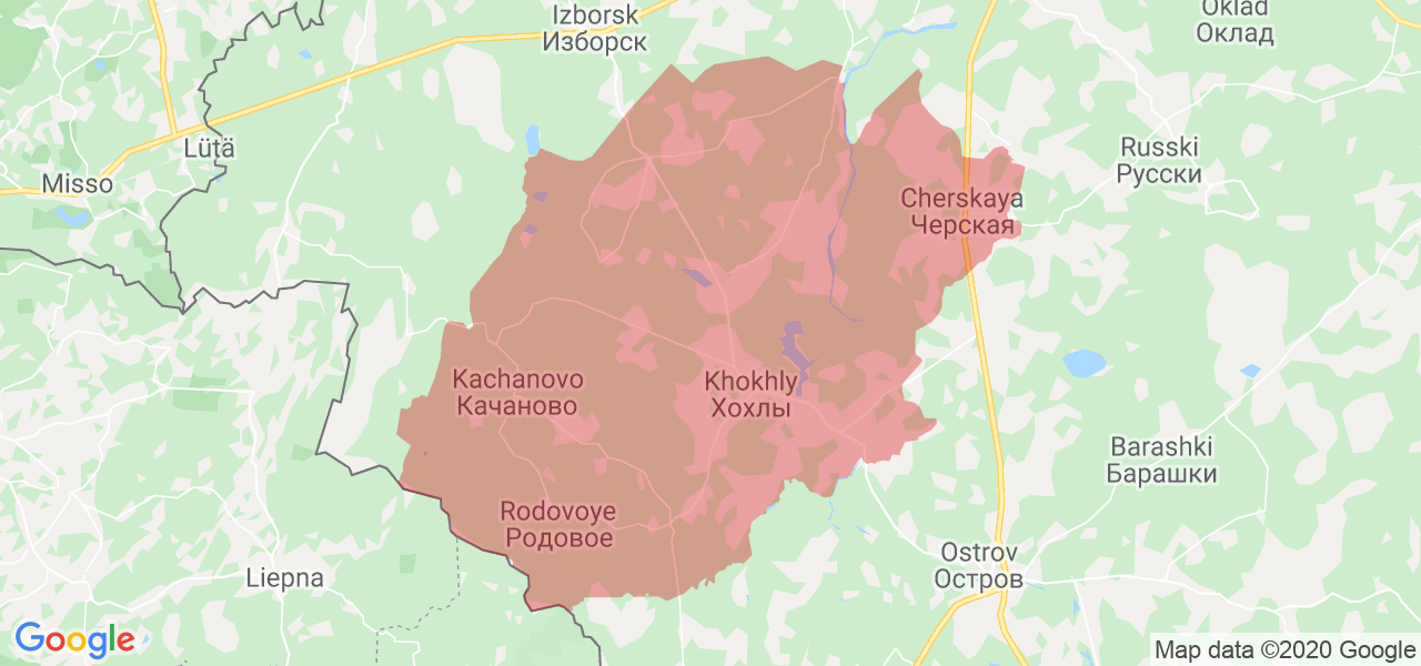 Изображение Палкинского района Псковской области на карте