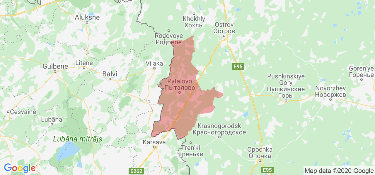Изображение Пыталовского района Псковской области на карте