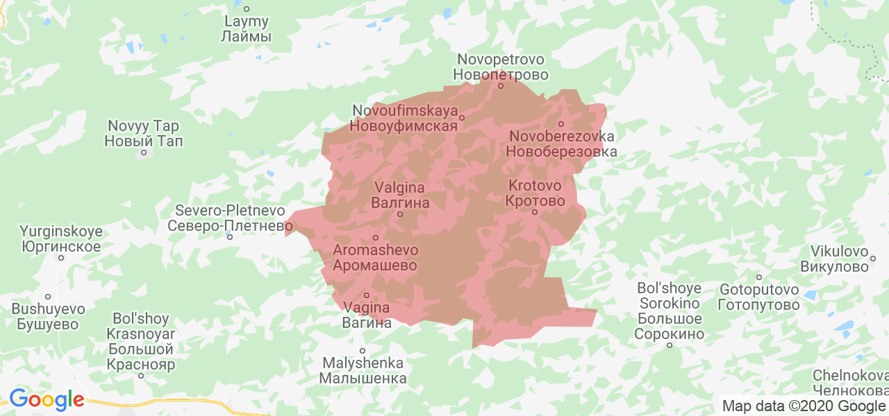 Изображение Аромашевского района Тюменской области на карте