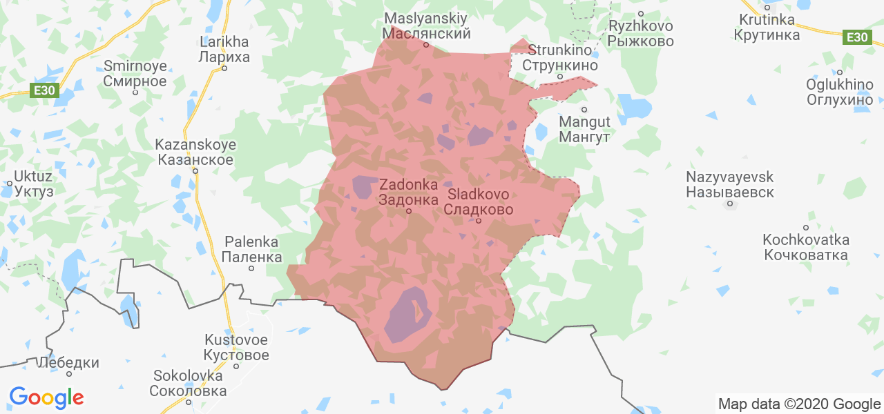 Изображение Сладковского района Тюменской области на карте