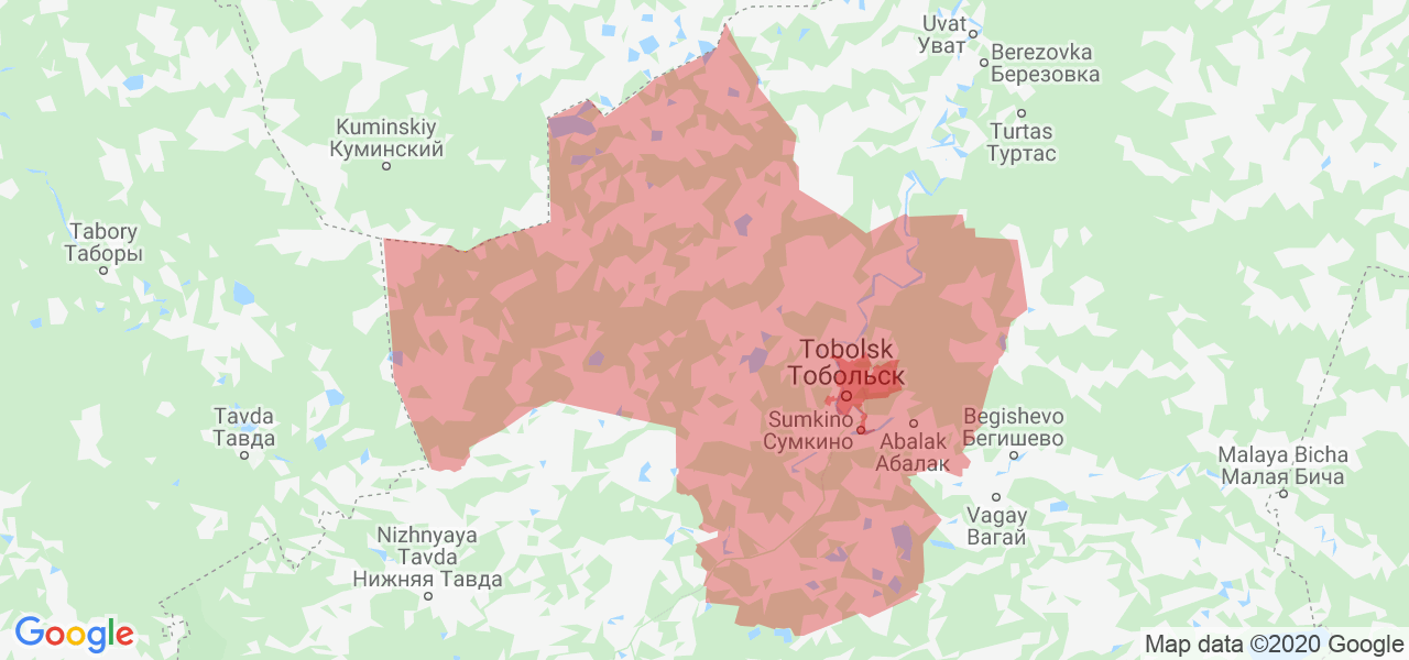 Изображение Тобольского района Тюменской области на карте