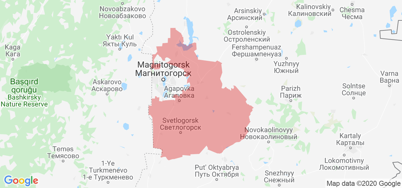 Изображение Агаповского района Челябинской области на карте