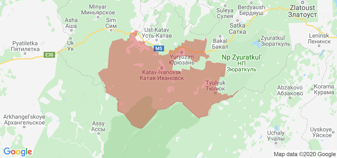 Карта челябинской области катав ивановского района