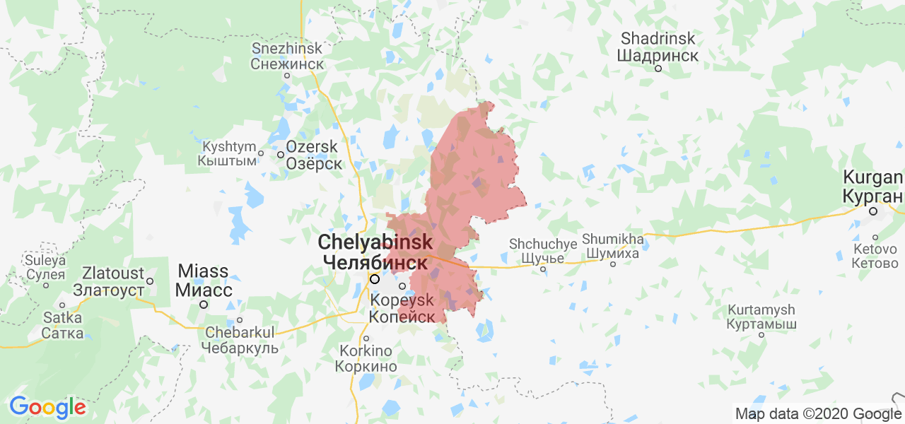Изображение Красноармейского района Челябинской области на карте