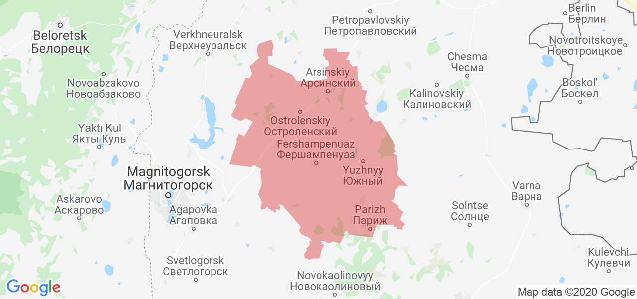 Карта челябинская область париж