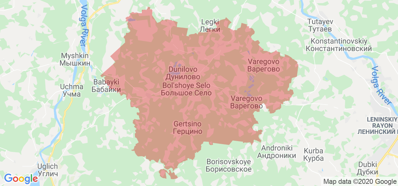 Изображение Большесельского района Ярославской области на карте