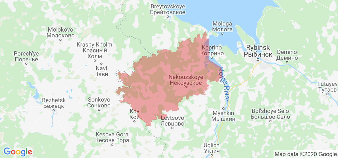 Изображение Некоузского района Ярославской области на карте